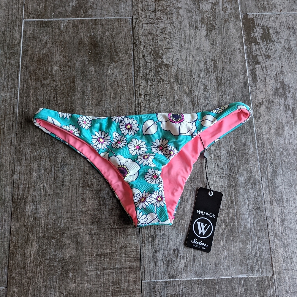 WILDFOX 60s Floral Reversible Swim Bikini Bottom